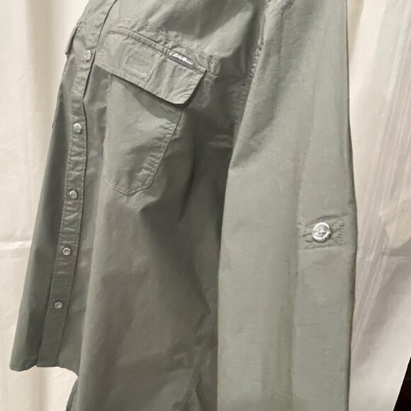 EDDIE BAUER LONG SLEEVE ARMY GREEN MILITARY  BRAVERY BUTTON UP SHIRT SZ XXLARGE - Picture 11 of 16